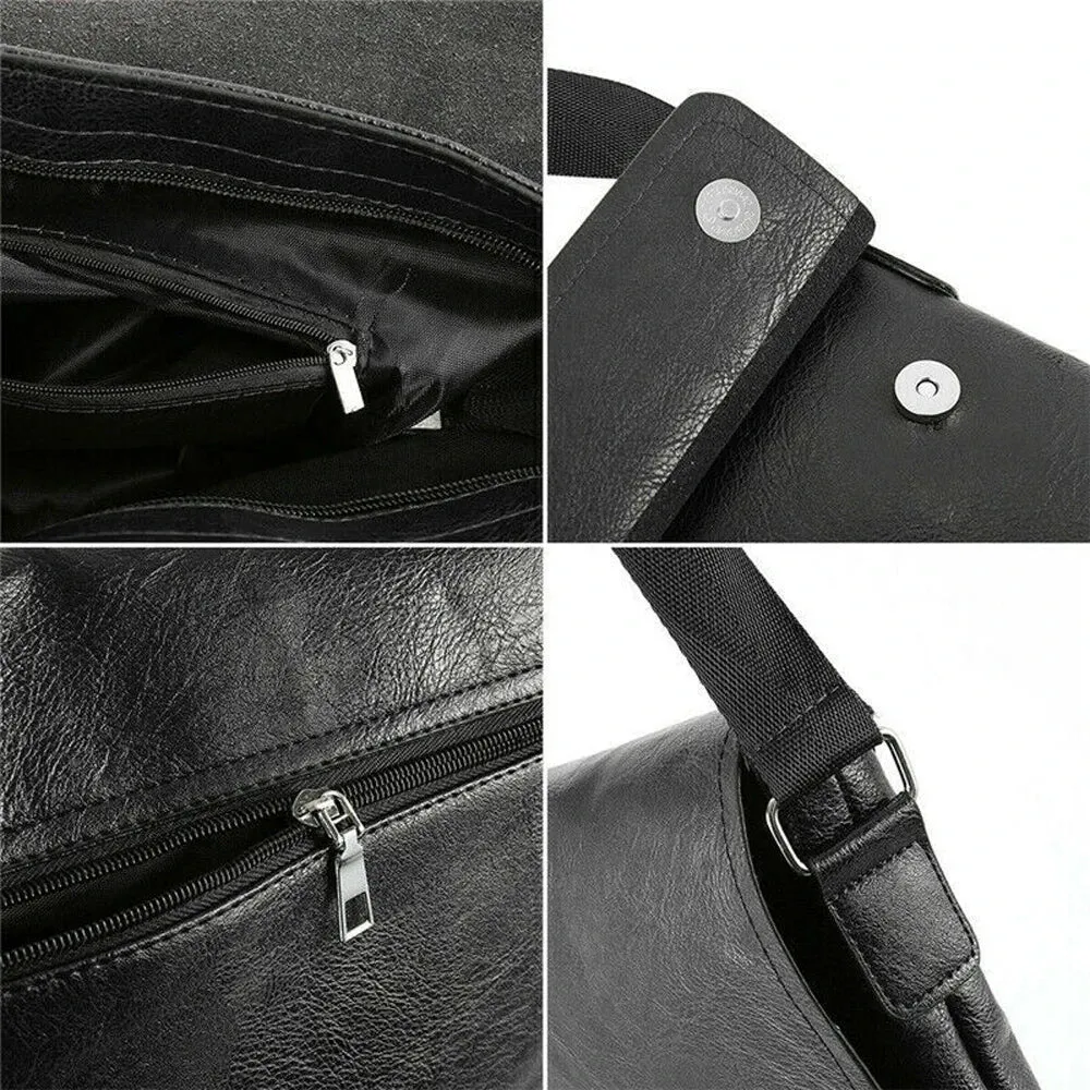 Men's Leather Business Bag – Multifunctional PU Crossbody Shoulder Bag | Casual Vintage Handbag Gift for Men