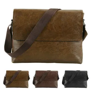 Men's Leather Business Bag – Multifunctional PU Crossbody Shoulder Bag | Casual Vintage Handbag Gift for Men