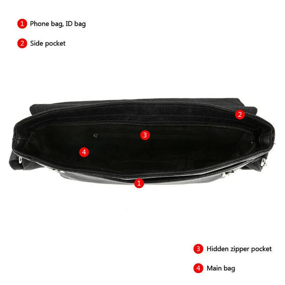 Men's Leather Business Bag – Multifunctional PU Crossbody Shoulder Bag | Casual Vintage Handbag Gift for Men