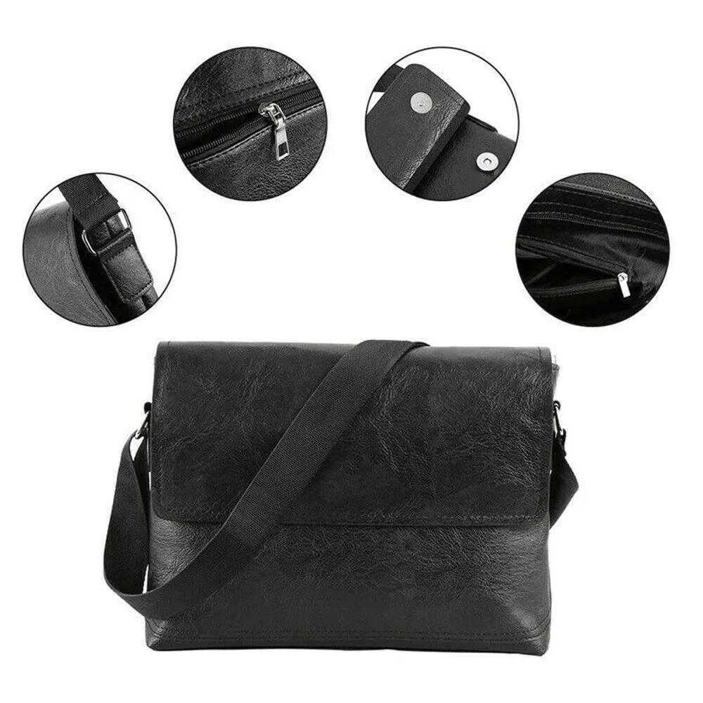 Men's Leather Business Bag – Multifunctional PU Crossbody Shoulder Bag | Casual Vintage Handbag Gift for Men