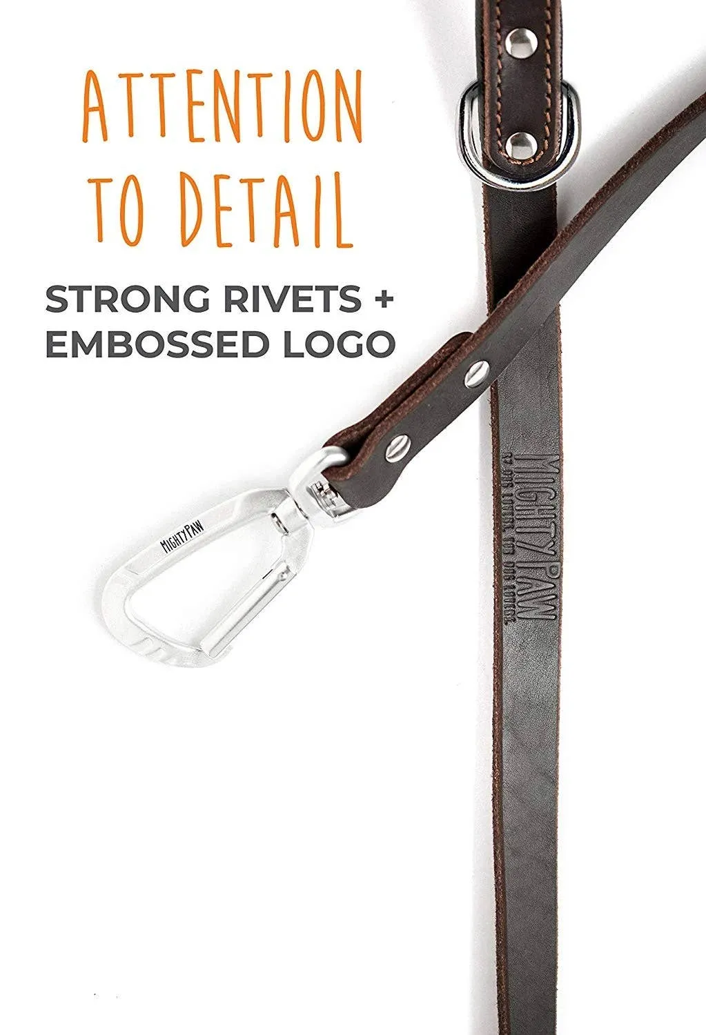 Mighty Paw - Leather Leash 6 ft.