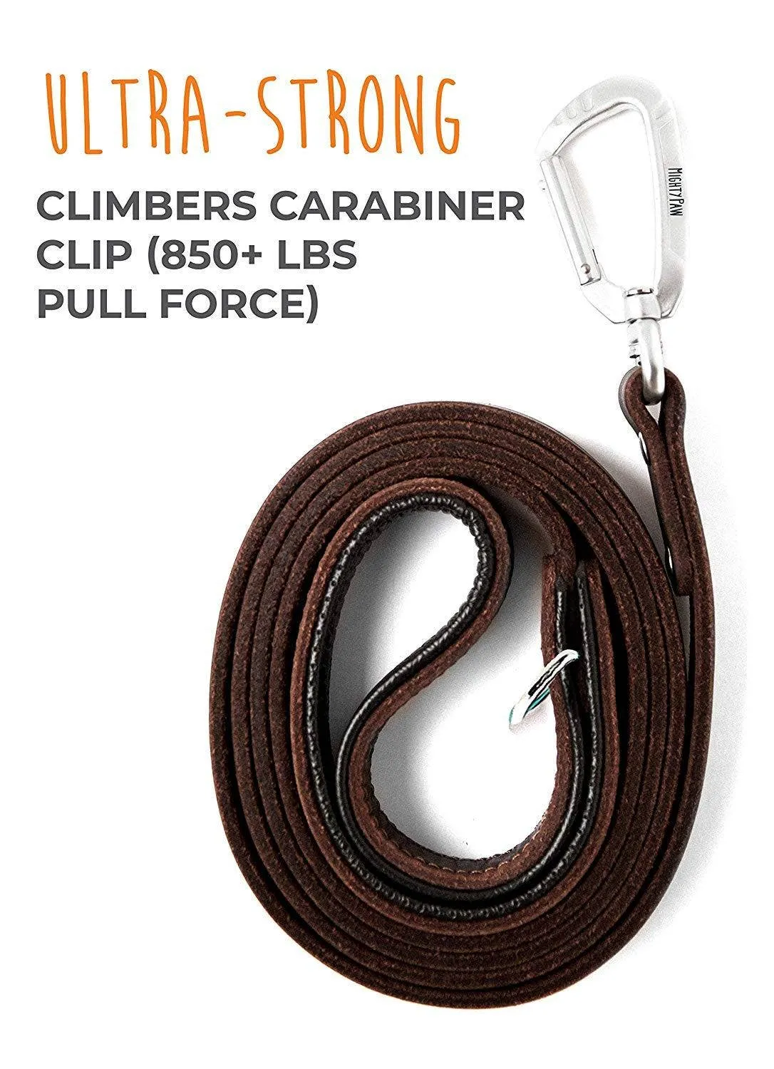 Mighty Paw - Leather Leash 6 ft.