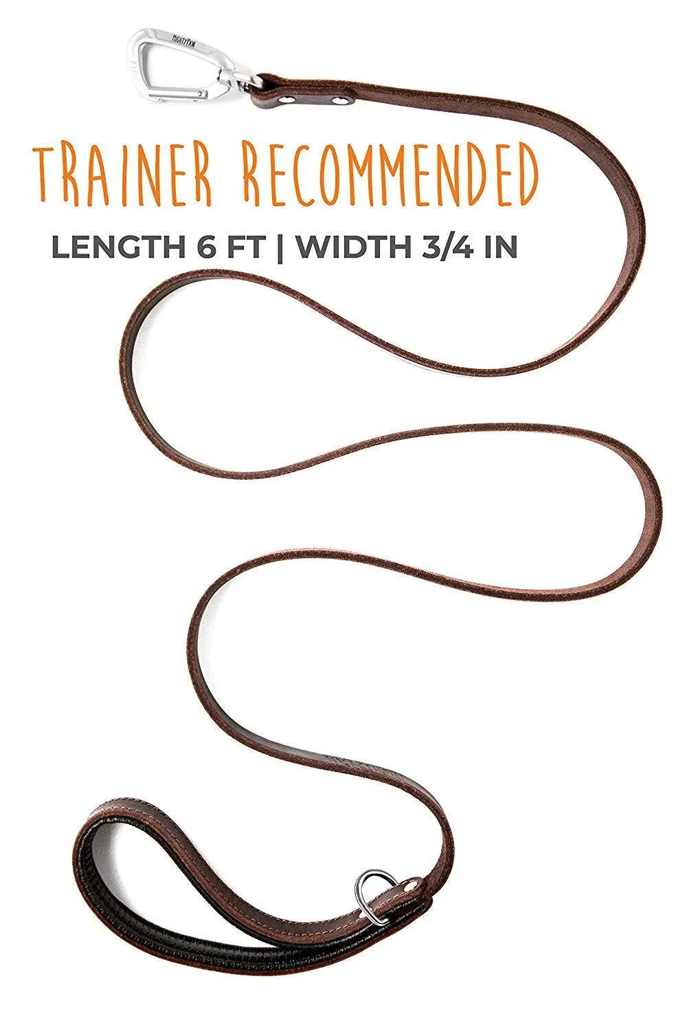 Mighty Paw - Leather Leash 6 ft.