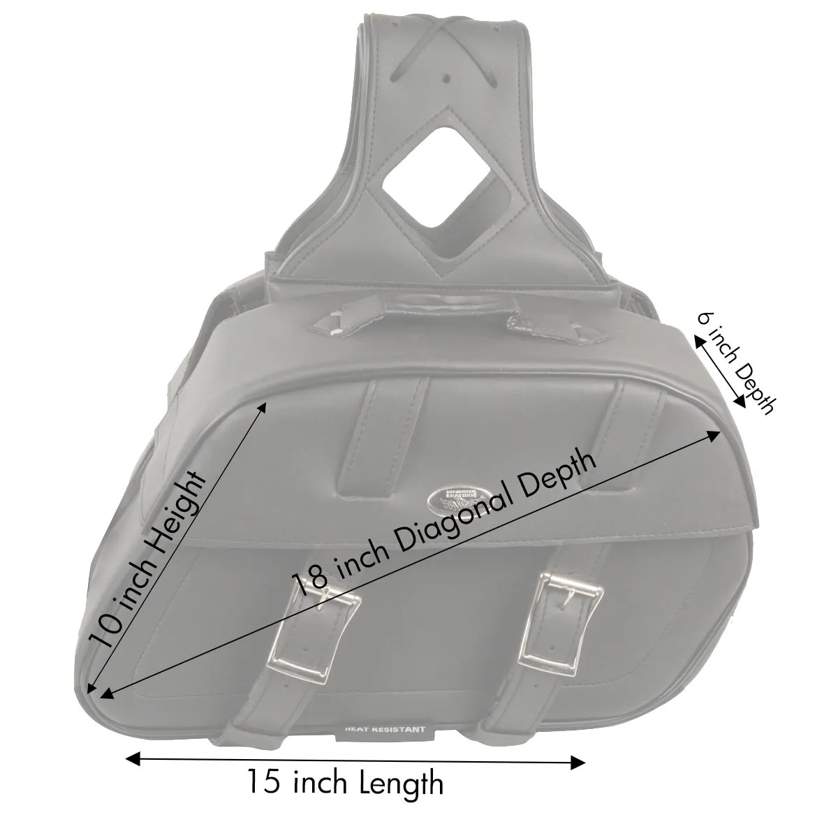 Milwaukee Leather SH611ZB Black Zip-Off PVC Throw Over Rounded Motorcycle Saddlebags