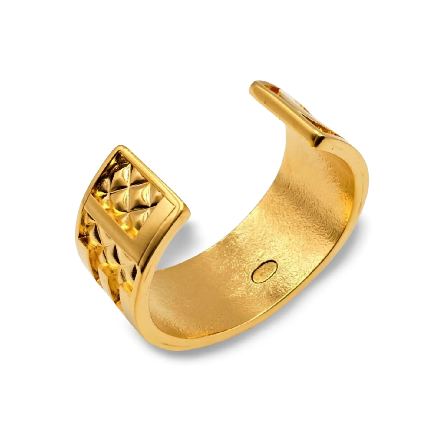 MINT. Vintage Chanel logo and matelasse design golden cuff link bangle/ bracelet with logo. Must have gorgeous jewelry. 061210ac2