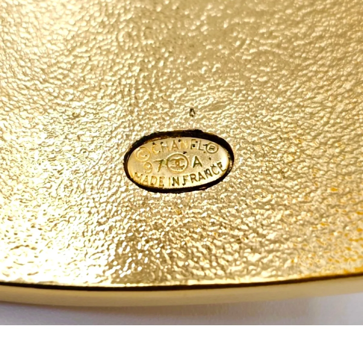 MINT. Vintage Chanel logo and matelasse design golden cuff link bangle/ bracelet with logo. Must have gorgeous jewelry. 061210ac2