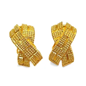 MINT. Vintage Christian Dior golden cross earrings.  Great gift idea. Classic jewelry. 070218ys1