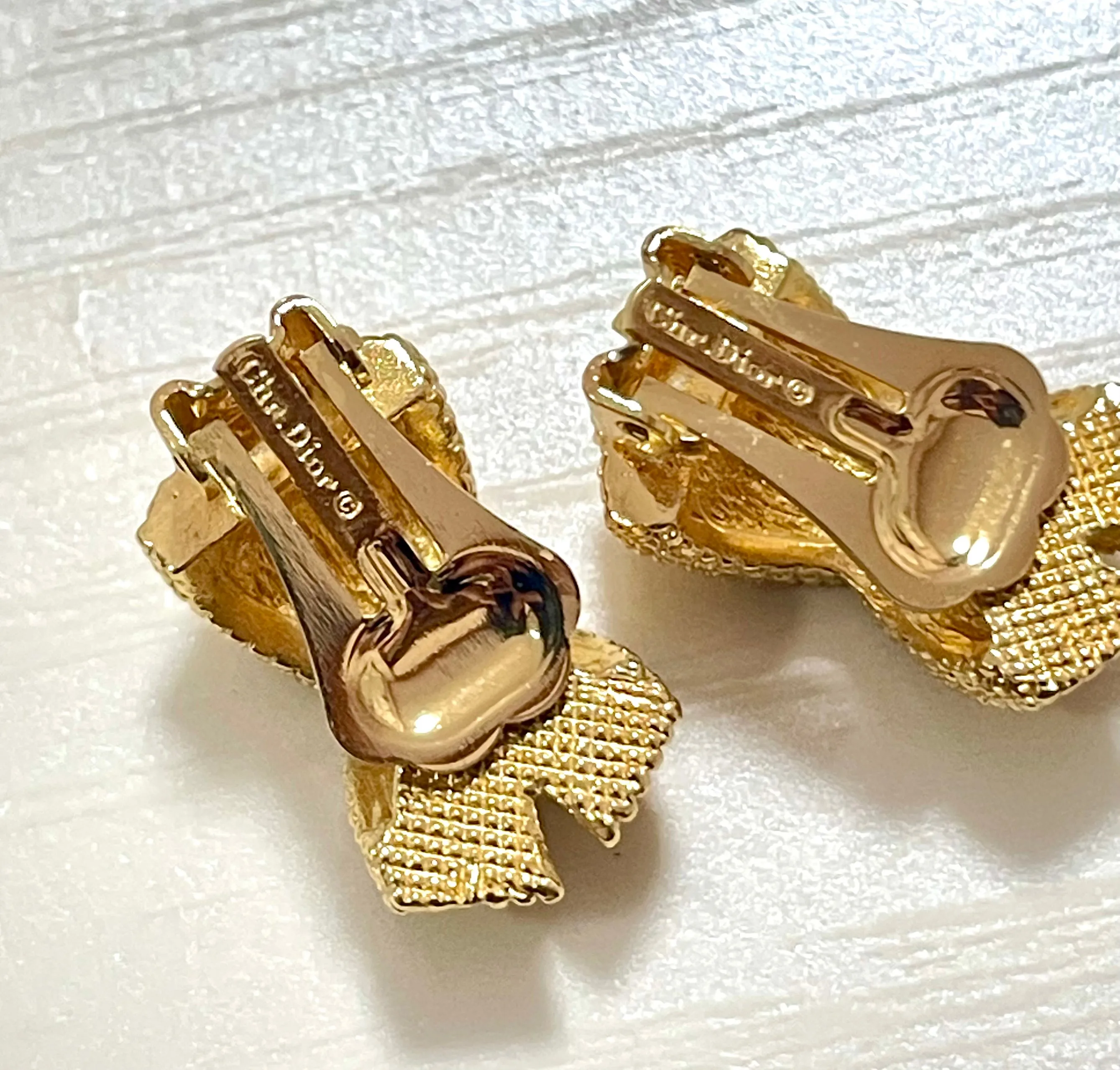 MINT. Vintage Christian Dior golden cross earrings.  Great gift idea. Classic jewelry. 070218ys1