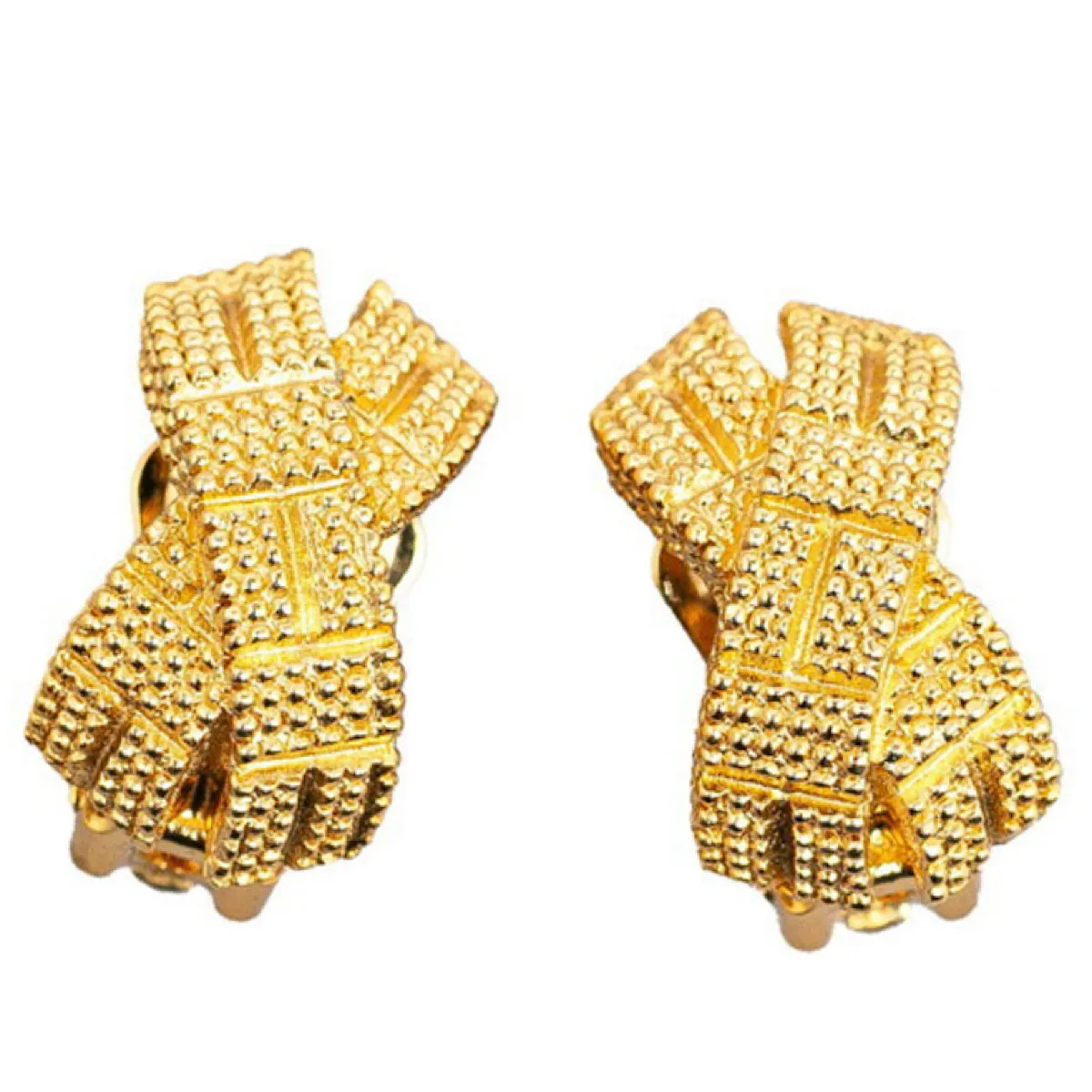 MINT. Vintage Christian Dior golden cross earrings.  Great gift idea. Classic jewelry. 070218ys1