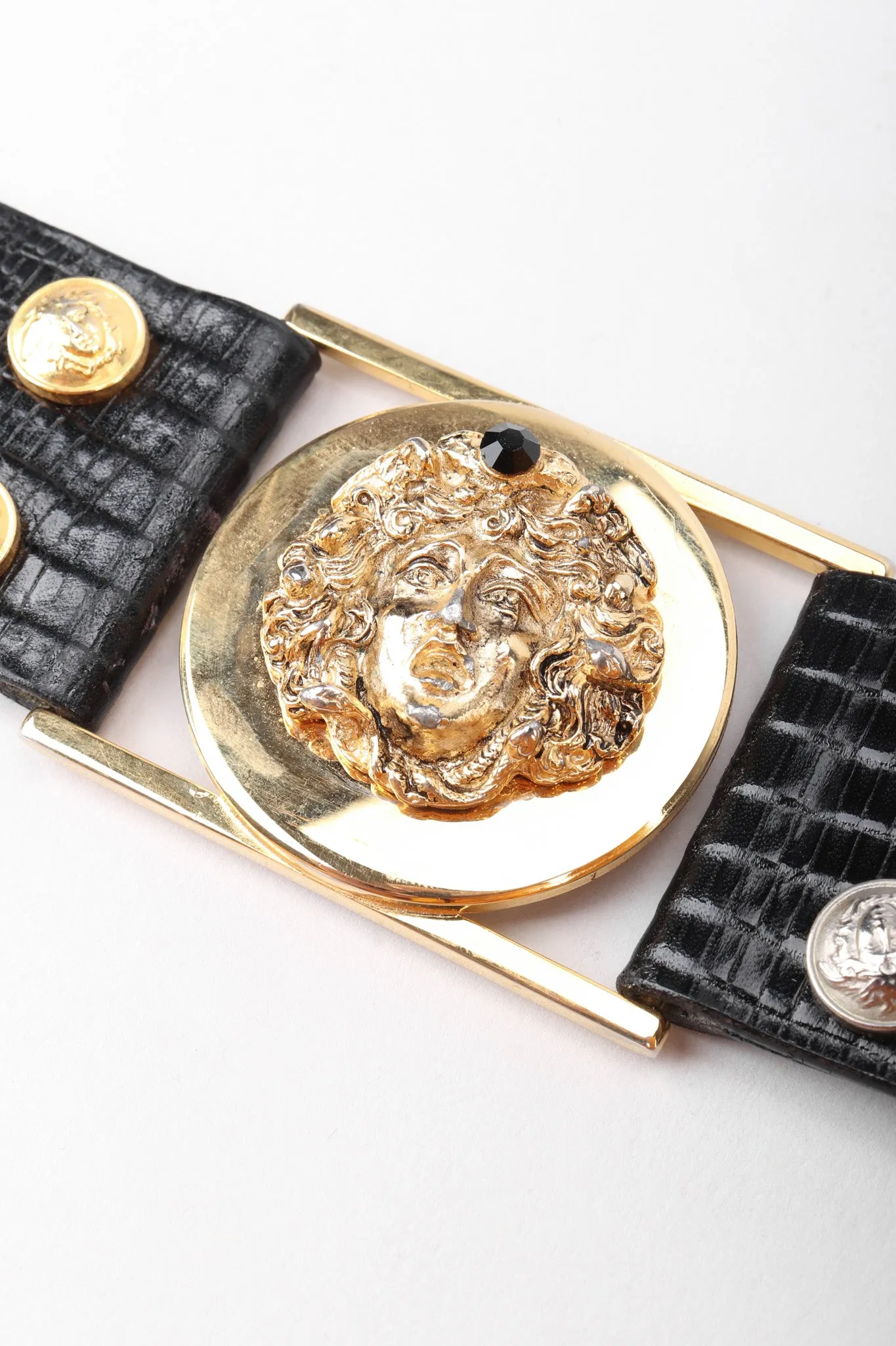 Mixed Metal Studded Medusa Belt