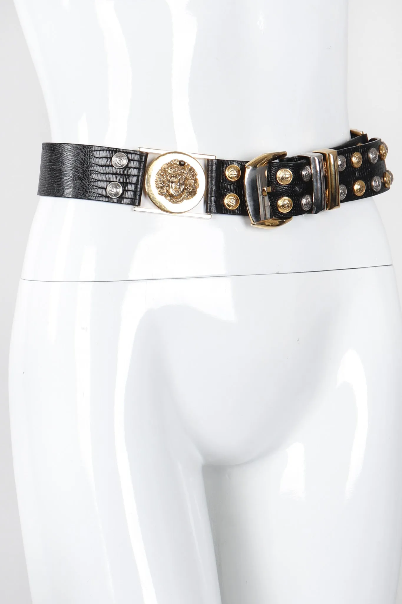 Mixed Metal Studded Medusa Belt