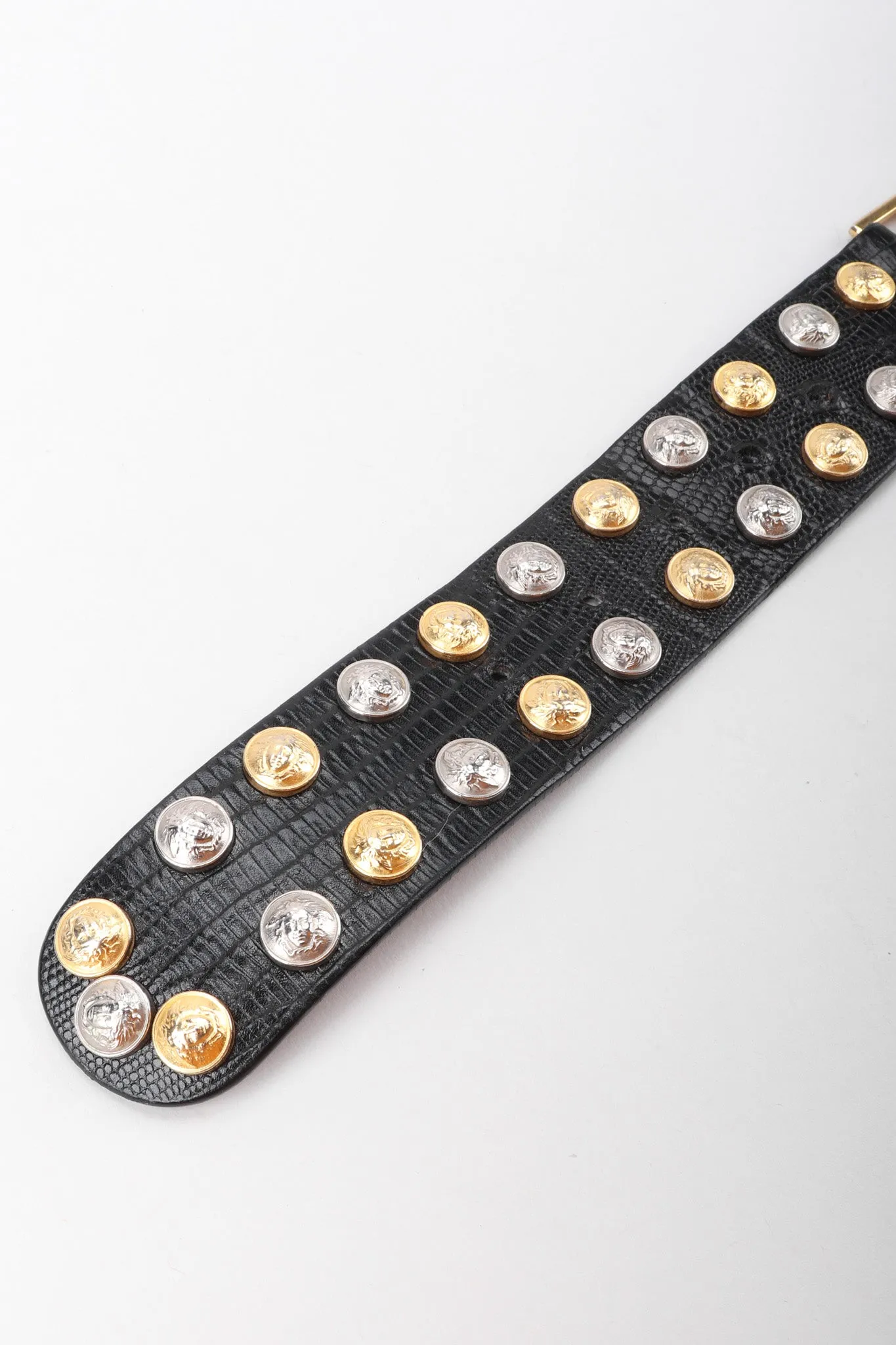 Mixed Metal Studded Medusa Belt