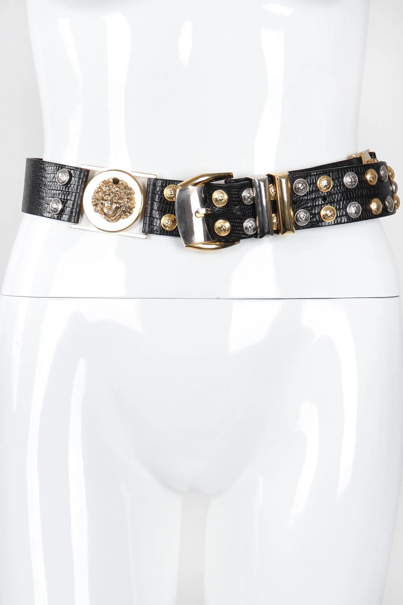 Mixed Metal Studded Medusa Belt