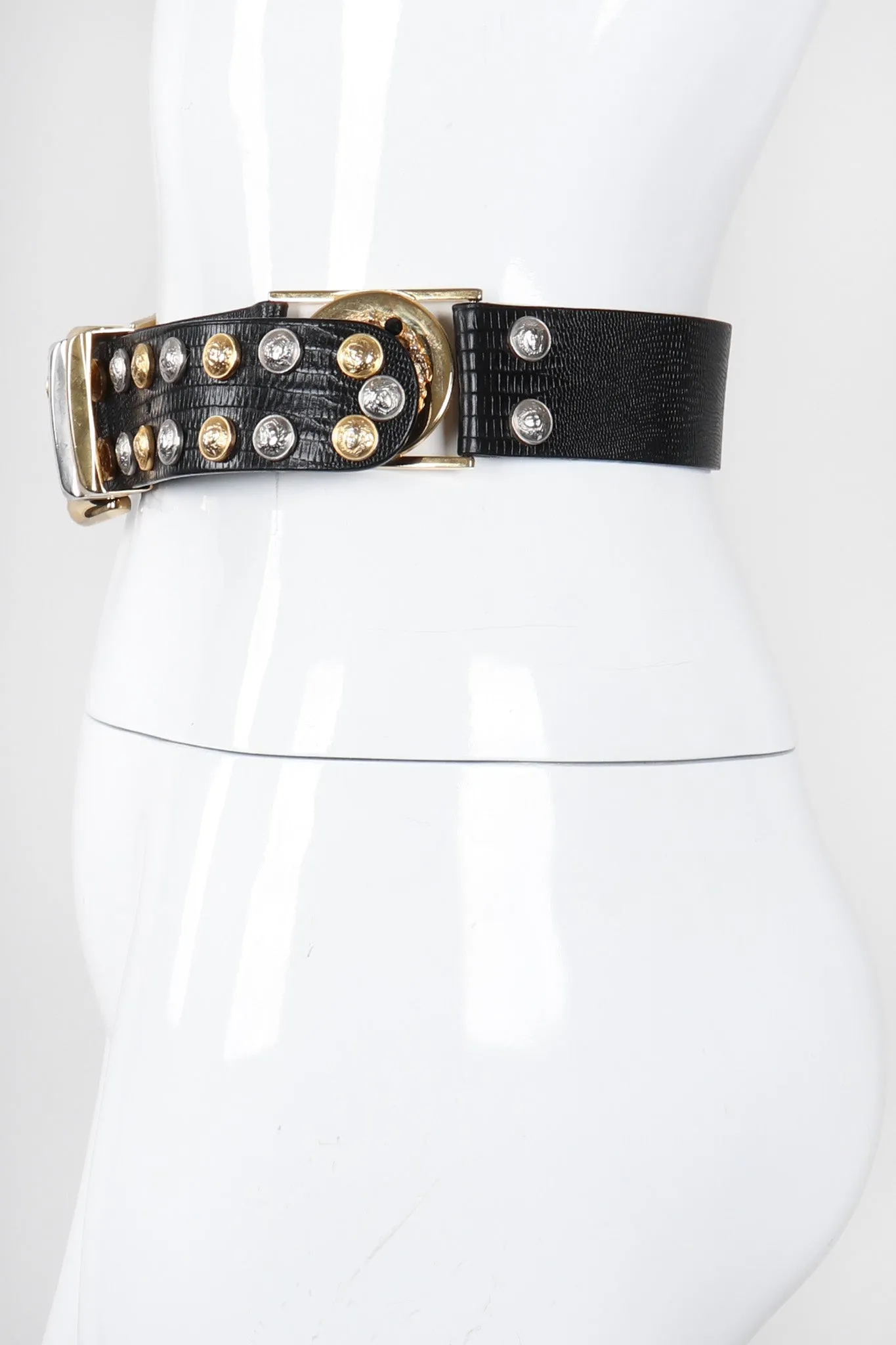 Mixed Metal Studded Medusa Belt