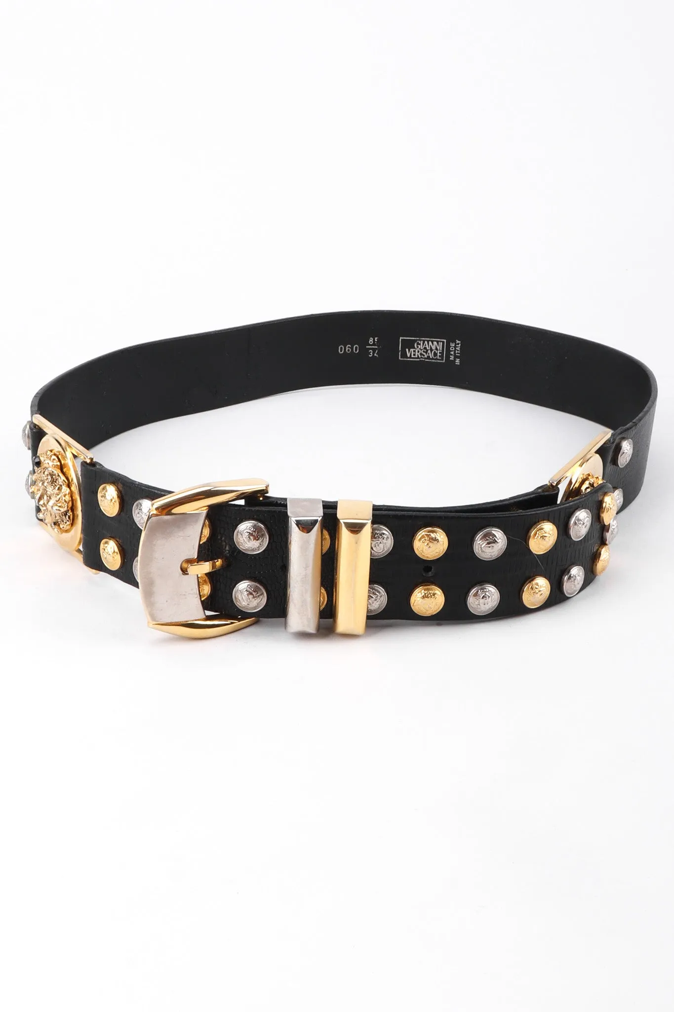 Mixed Metal Studded Medusa Belt