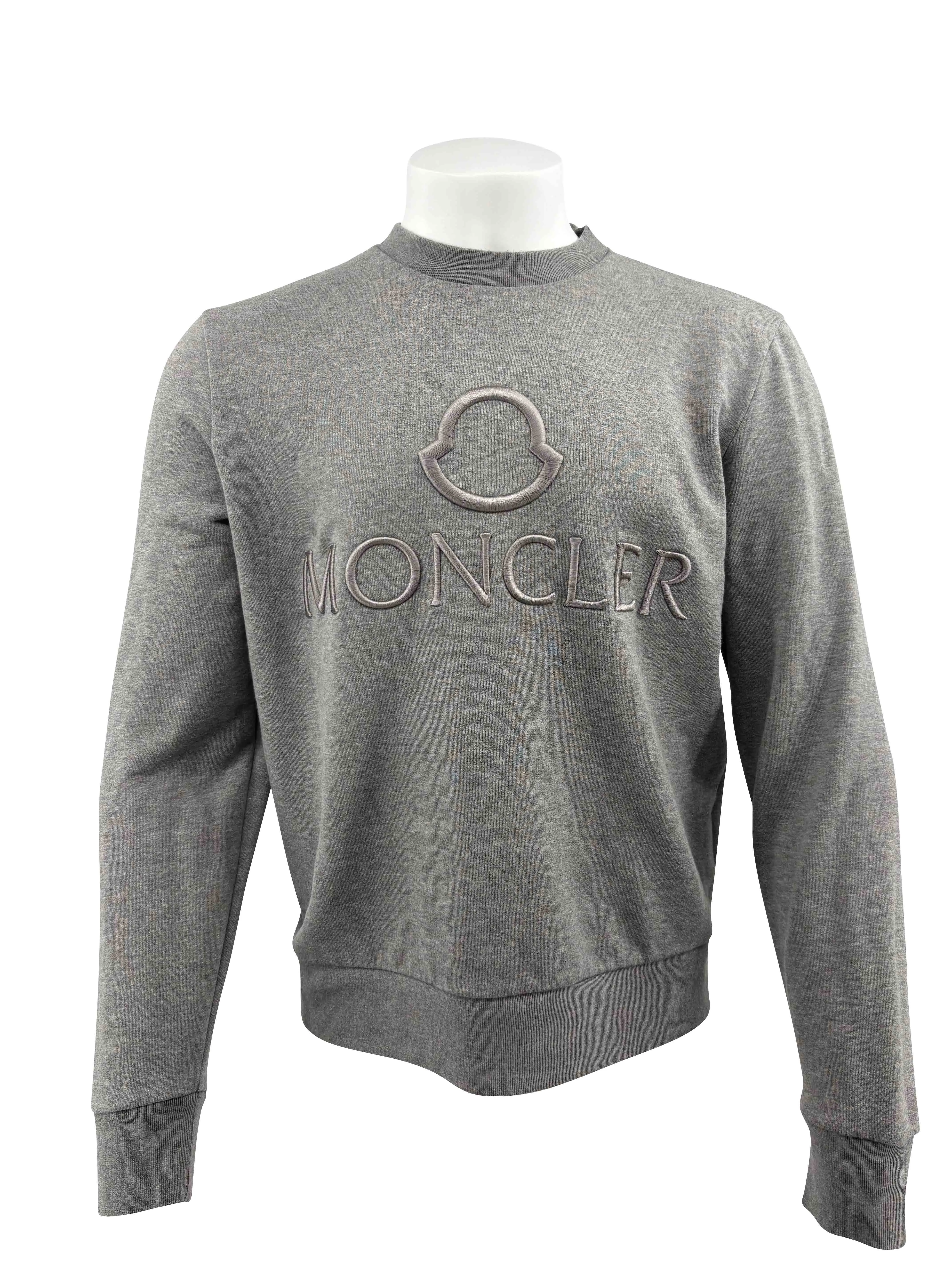 Moncler Embroidered Logo Sweatshirt - Grey