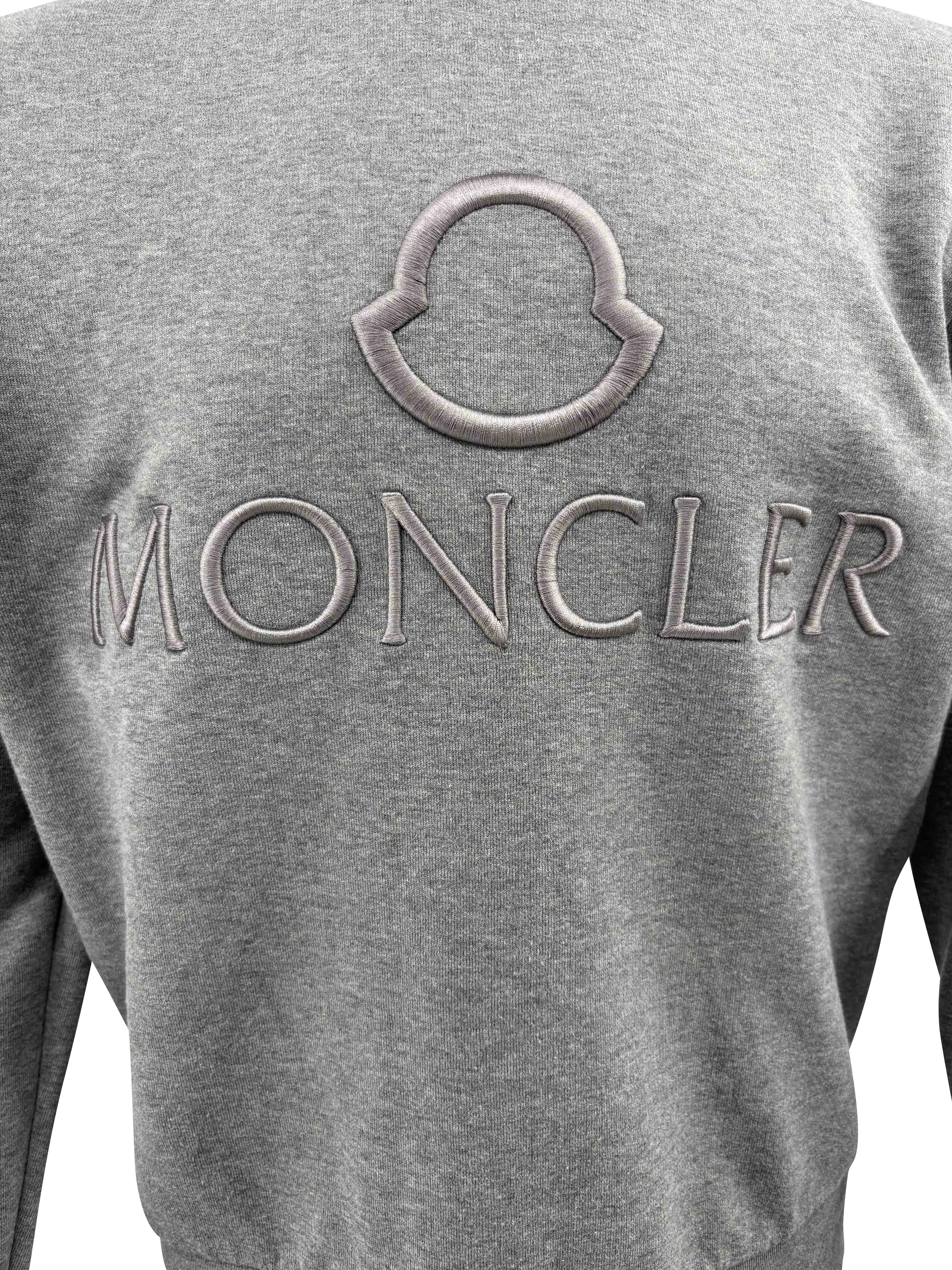 Moncler Embroidered Logo Sweatshirt - Grey