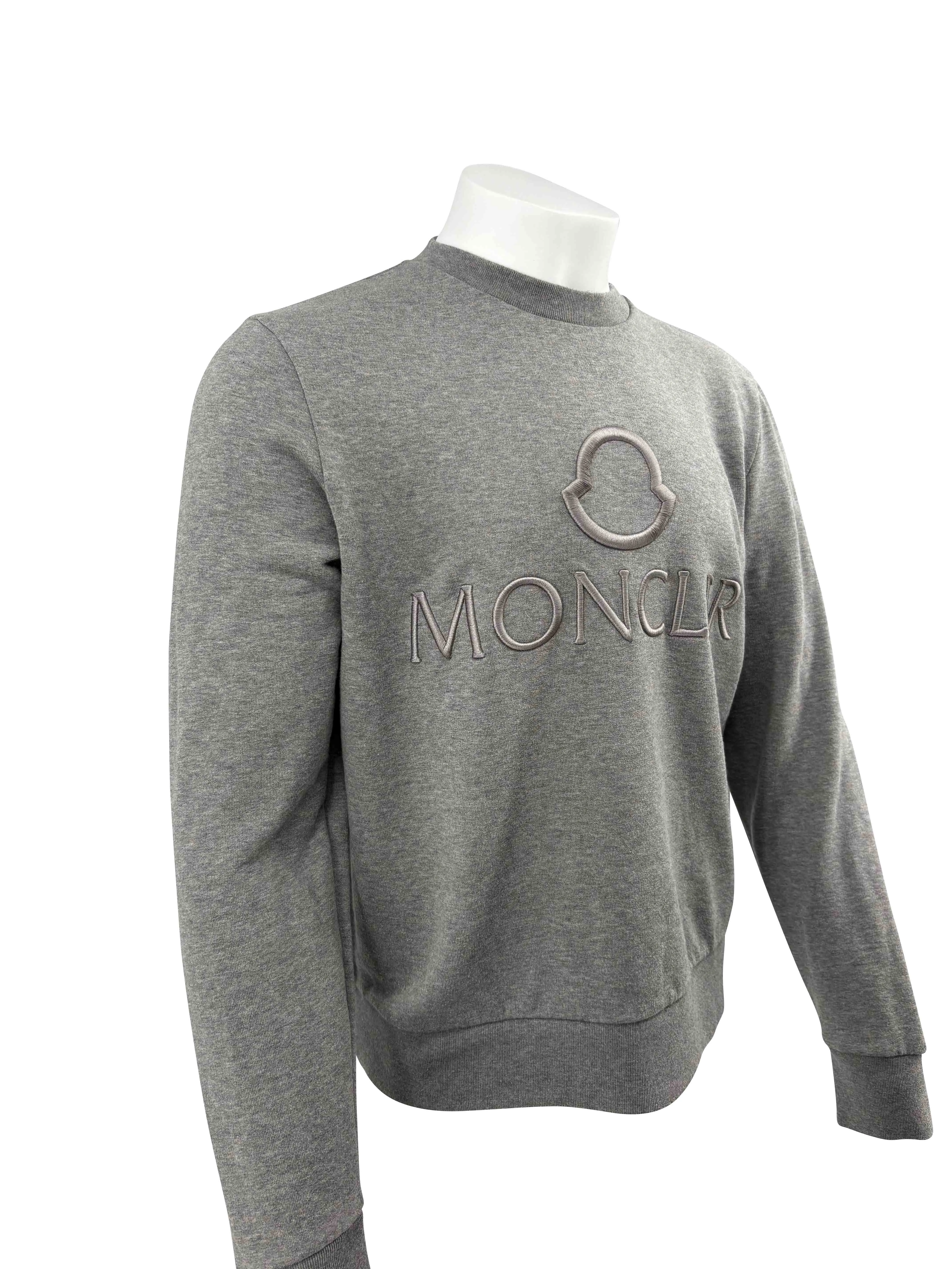 Moncler Embroidered Logo Sweatshirt - Grey