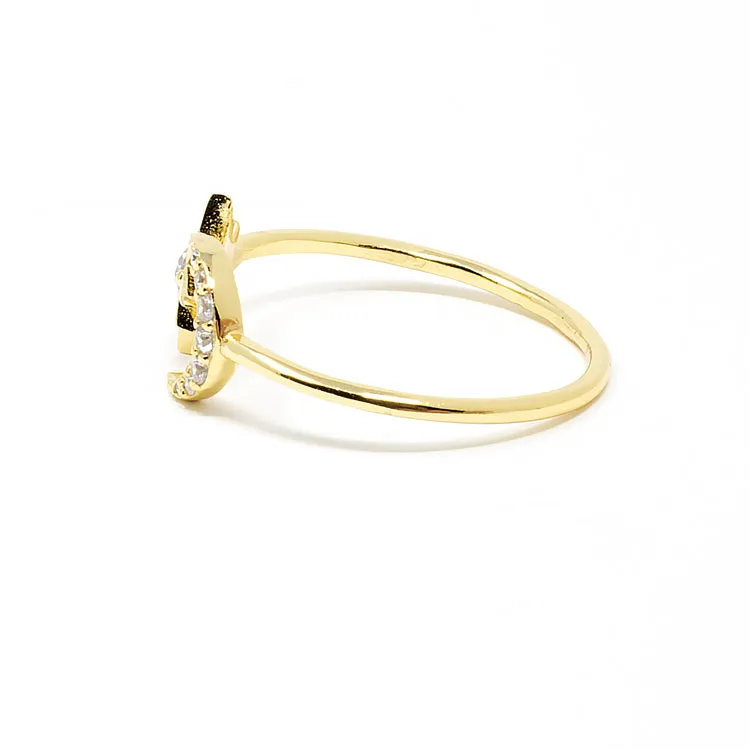 Moon and Star Ring - Gold or Silver