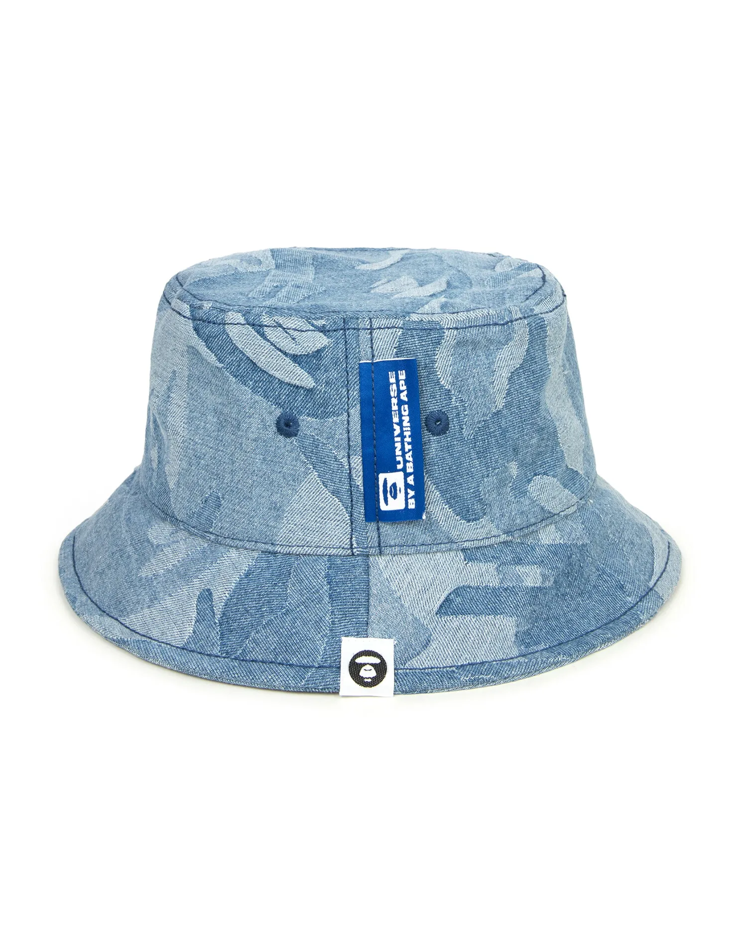 Moonface denim bucket hat