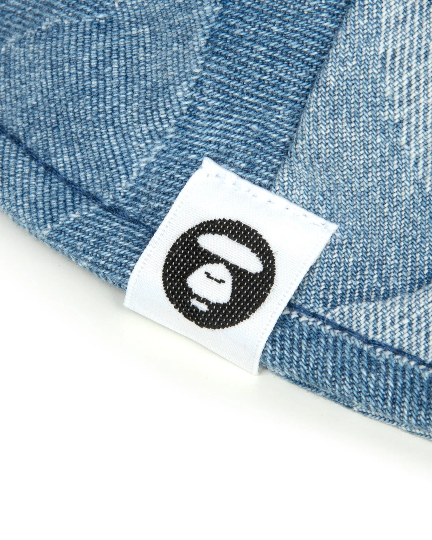 Moonface denim bucket hat
