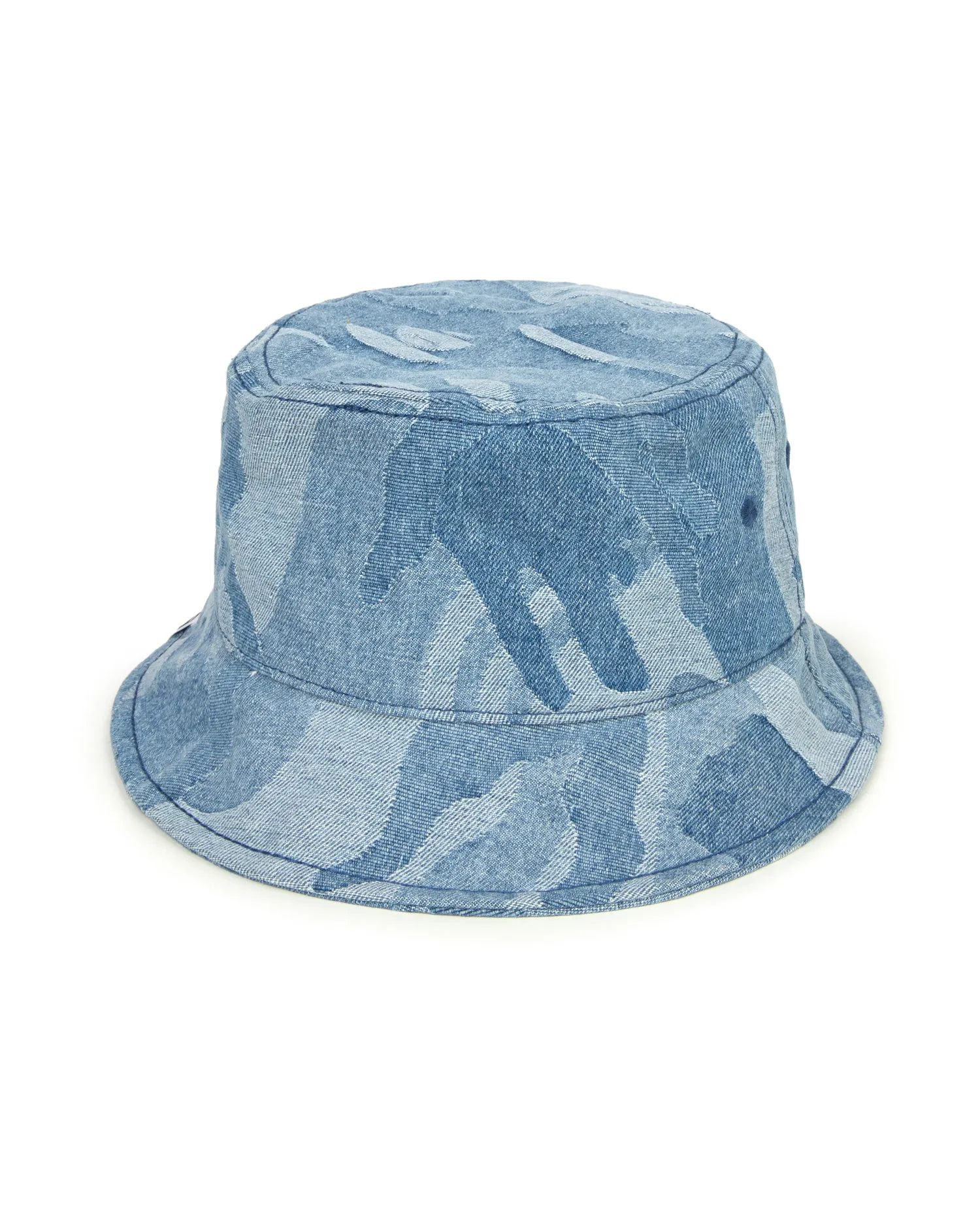 Moonface denim bucket hat