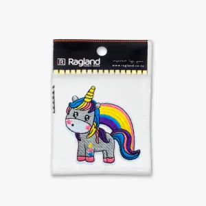 Motif Iron On Badge - UNICORN GREY