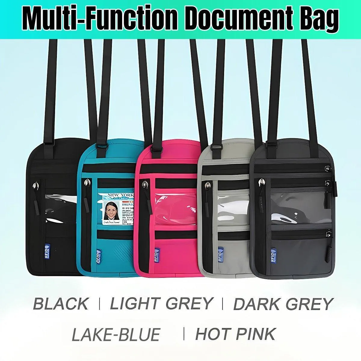 Multi-Functional Travel Passport Document Bag Protective Case Cover Holder