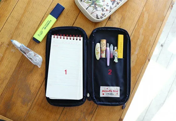 Nathalie Lete Double Sided Pouch - Blue Bird