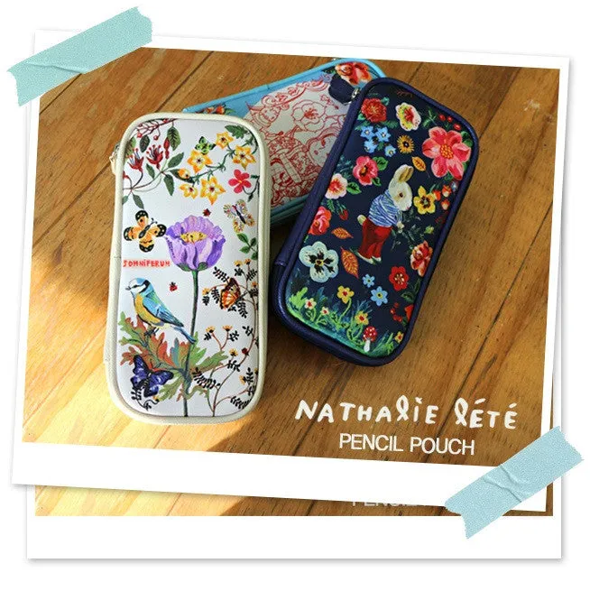Nathalie Lete Double Sided Pouch - Blue Bird