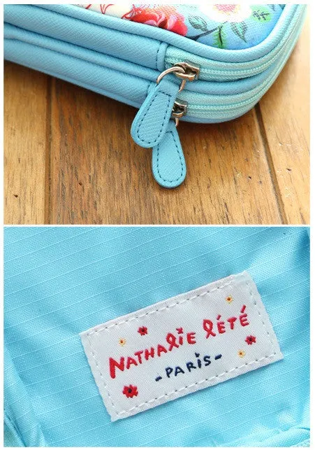 Nathalie Lete Double Sided Pouch - Blue Bird