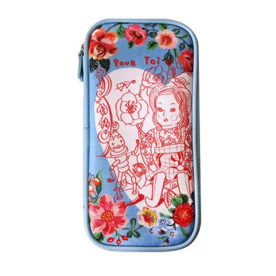 Nathalie Lete Double Sided Pouch - Blue Bird