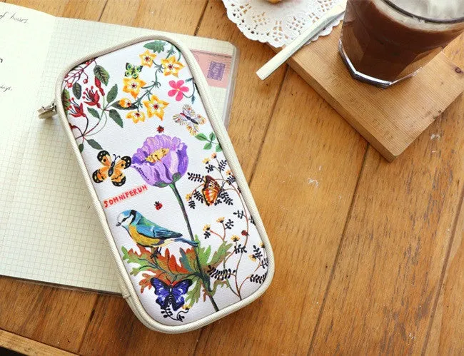 Nathalie Lete Double Sided Pouch - Blue Bird
