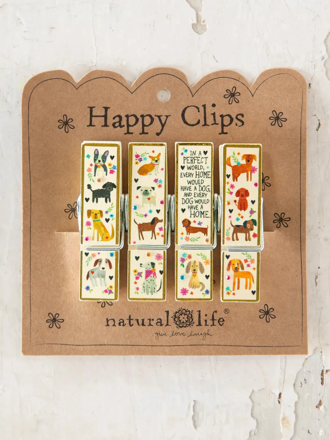 Natural Life Happy Clips-Every Dog Has a Home, Set of 4