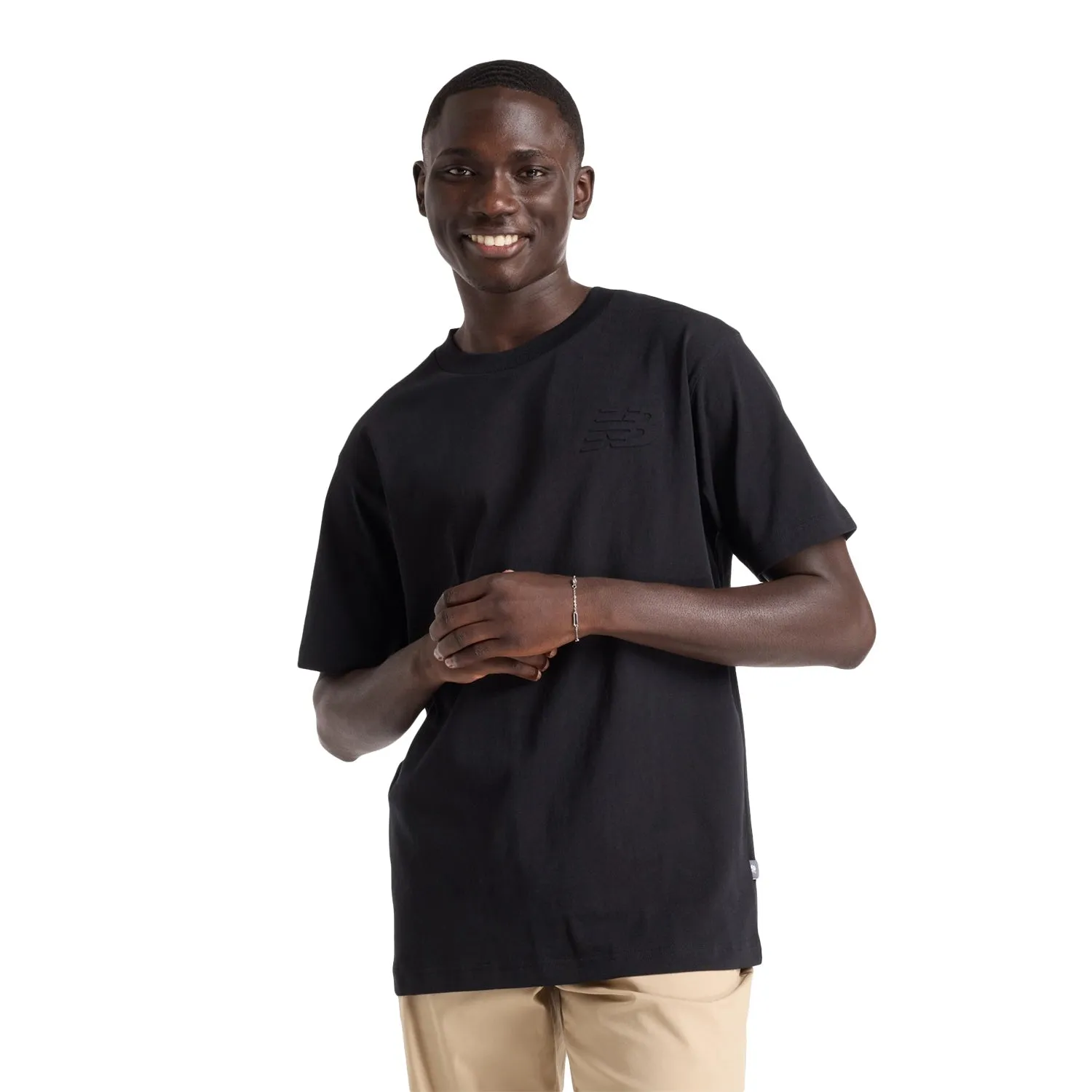 New Balance Men Embossed Logo Jersey T-Shirt Black MT43503-BLK