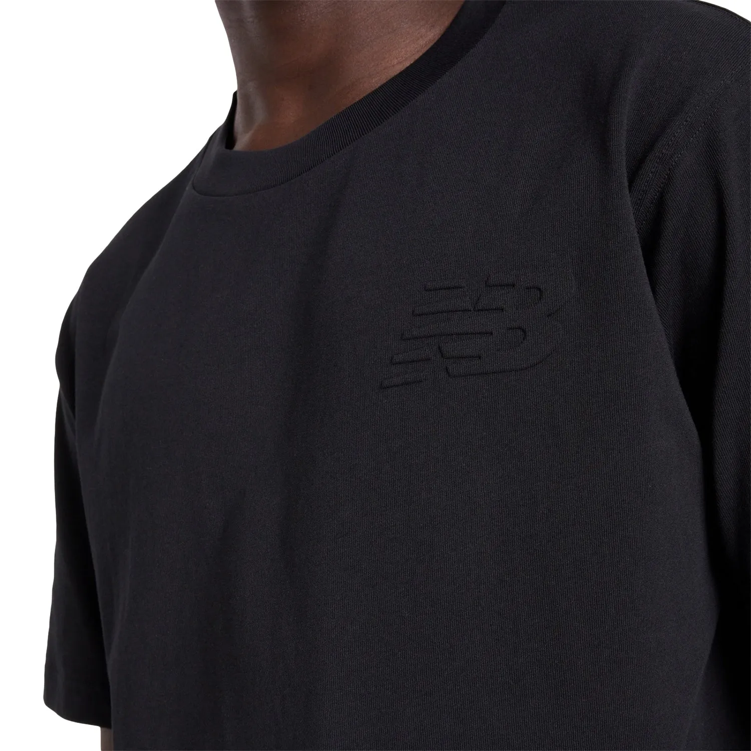 New Balance Men Embossed Logo Jersey T-Shirt Black MT43503-BLK