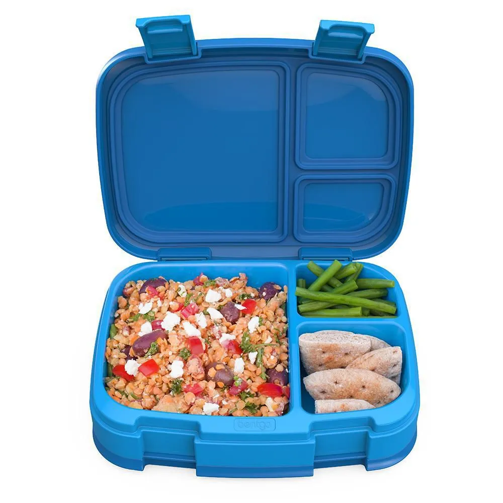 New Bentgo Fresh Lunch Box - Blue! Each compartment is portioned perfectly to feed the appetite of both older children and adults! Retails $40 