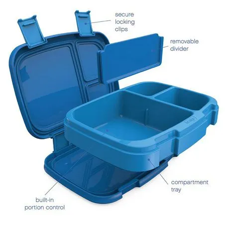 New Bentgo Fresh Lunch Box - Blue! Each compartment is portioned perfectly to feed the appetite of both older children and adults! Retails $40 