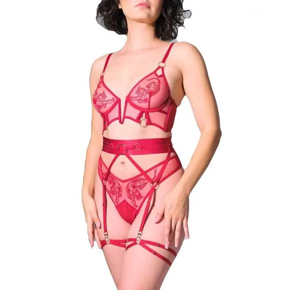NEW THISTLE AND SPIRE paramount garter 311753 in crimson