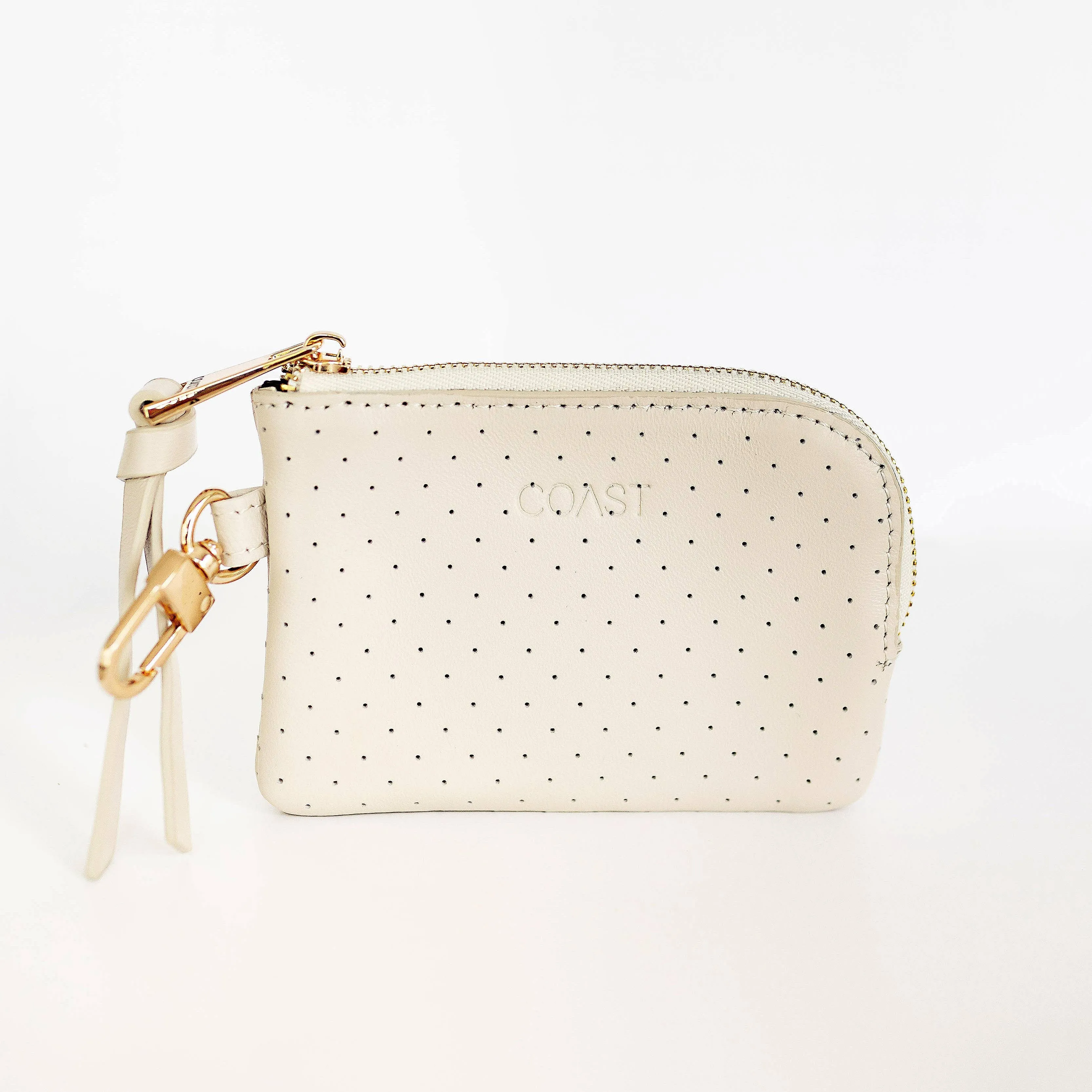 Newport Leather Zip Around Wallet: Ivory