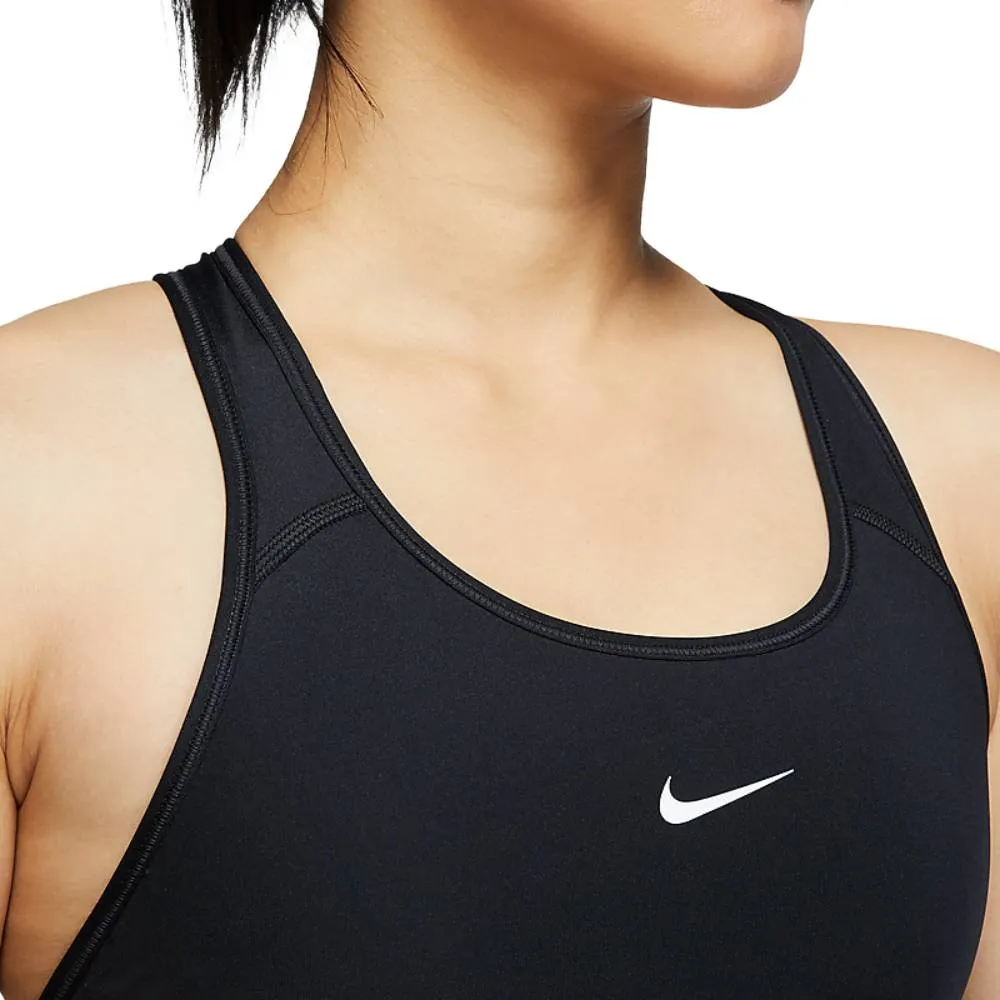 Nike Women's Dri-FIT Swoosh Medium Support 1 Piece Pad Sports Bra (Black/White)