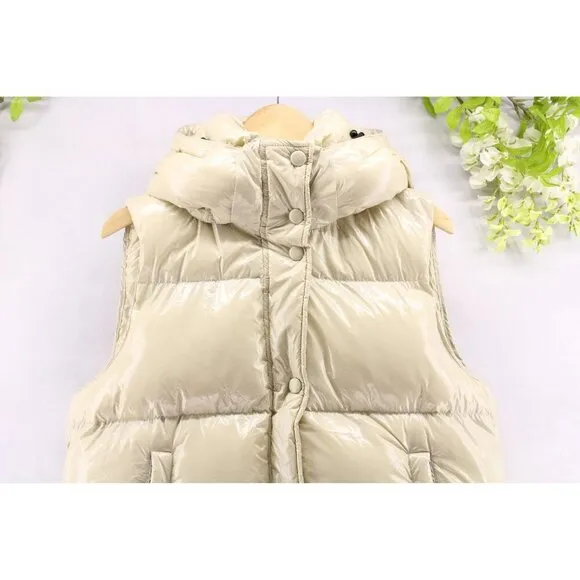 Noize Women's Martyna Hooded Puffer Vest Bone Sz L