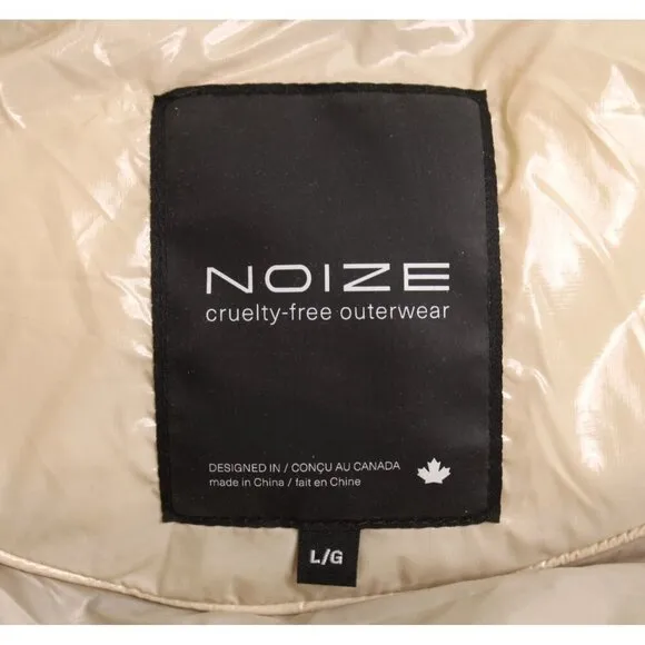 Noize Women's Martyna Hooded Puffer Vest Bone Sz L