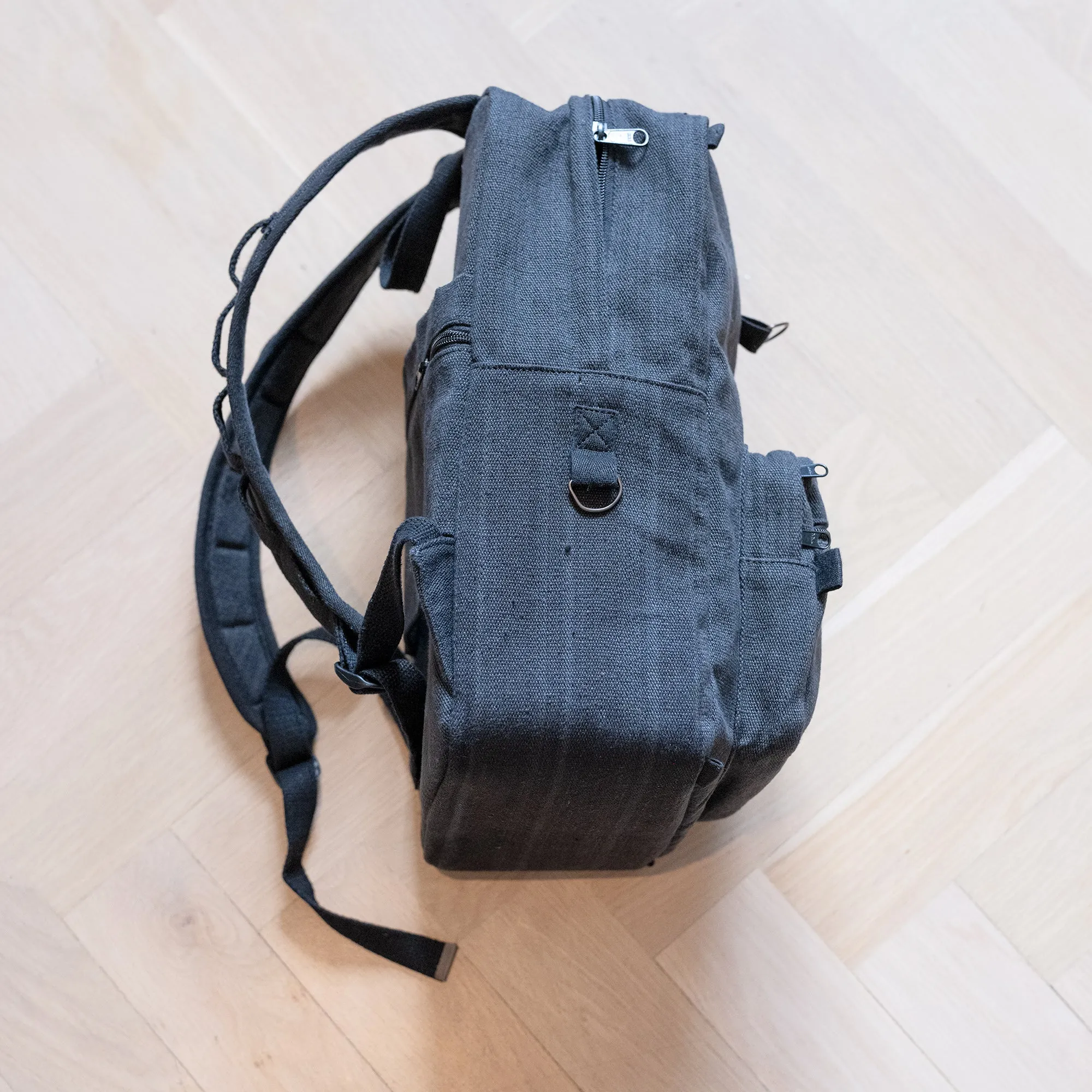 NORTHWOODS Deluxe Organic Hemp Backpack With Luggage Handle Pocket Sleeve (17x11x6)