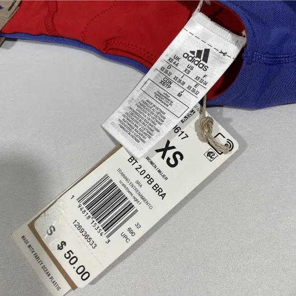 NWT Adidas [ XS ] Believe This‎ Primeblue Sports Bra in Scarlet Night