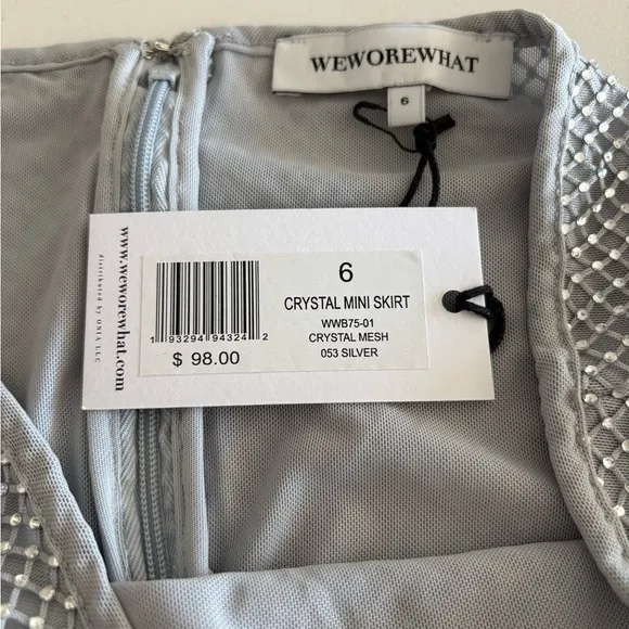 NWT WeWoreWhat Crystal Mini Skirt