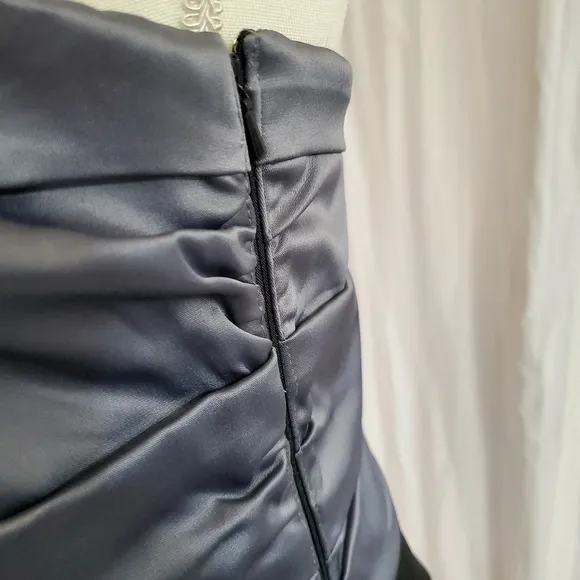 NWT White House Black Market Satin Rutched Strapless Midi Dress Women's Size 10