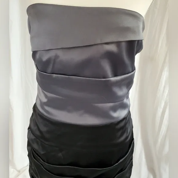 NWT White House Black Market Satin Rutched Strapless Midi Dress Women's Size 10