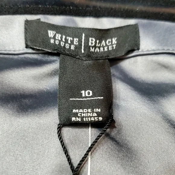 NWT White House Black Market Satin Rutched Strapless Midi Dress Women's Size 10