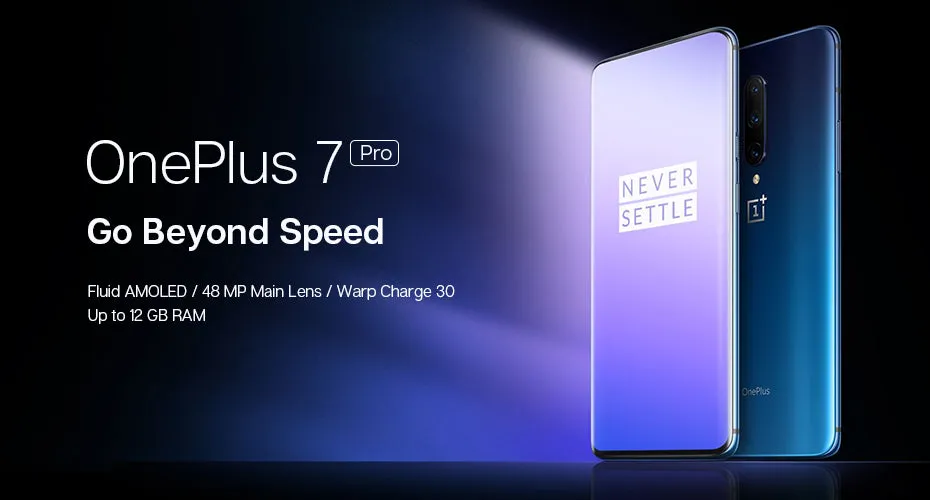 OnePlus 7 Pro 8GB RAM 256GB ROM Smartphone 6.67 Inch Fluid AMOLED Display Fingerprint UFS 3.0 NFC Star fog blue